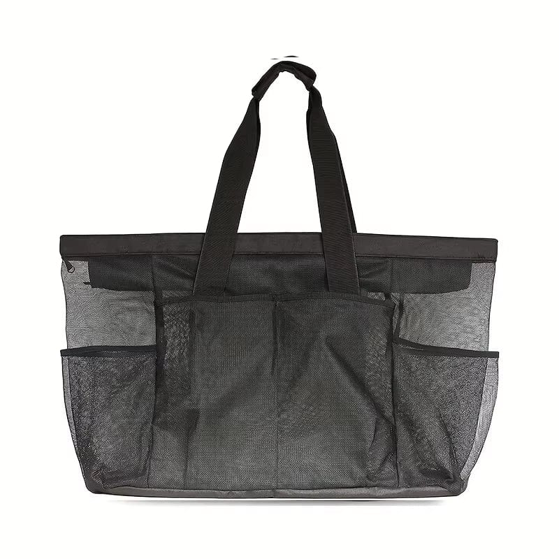Extra Large Beach Bag - Lightweight, Waterproof, Foldable, with Mesh Straps, Zippered Pockets and Fixed Shoulder Straps
