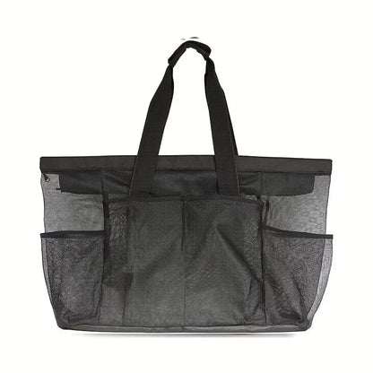 Extra Large Beach Bag - Lightweight, Waterproof, Foldable, with Mesh Straps, Zippered Pockets and Fixed Shoulder Straps