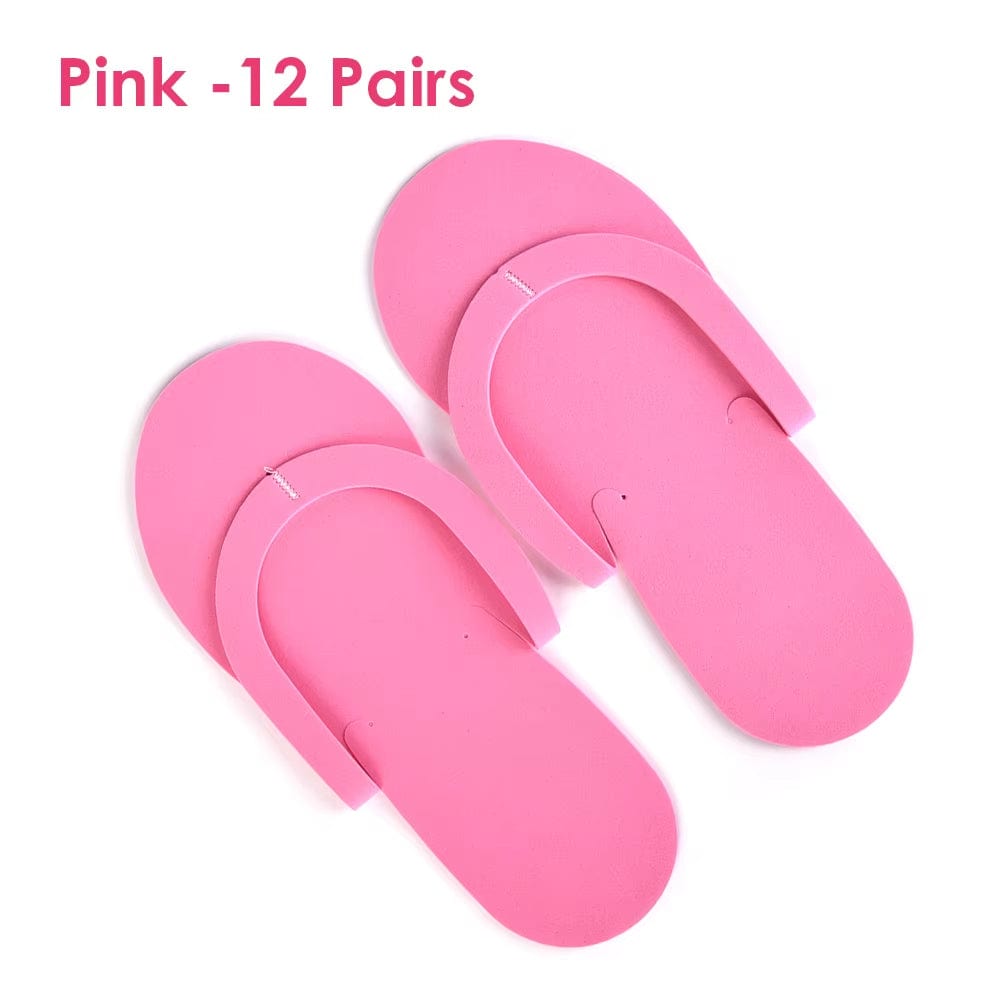 12 Pairs Eva Disposable Pedicure Slippers Foam Pedicure Sandals Spa Pedicure Flip Flops Pedicure Shoes for Women Salon Nail Spa