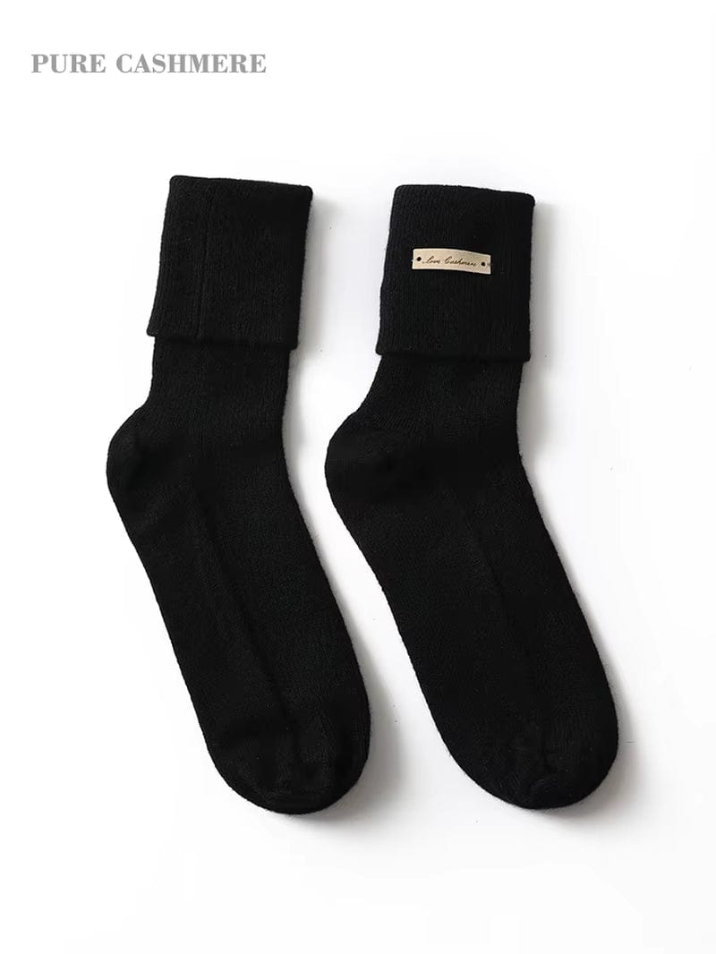 100% Pure Cashmere Lounge Socks Winter Women'S Knitted Home Hospital Warm Sleep Soft Mid-Calf Sock Luxurious Christmas Non Slip