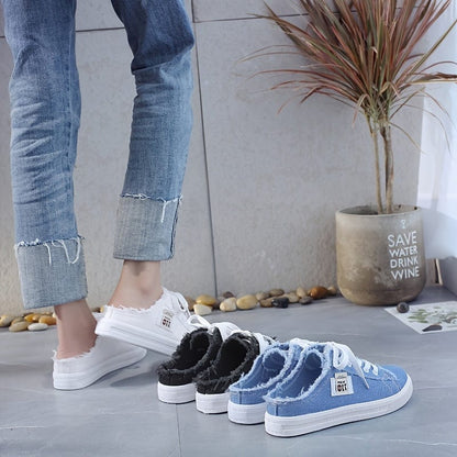 Step Up Your Style with TrendyKicks™ Women's Canvas Platform Sneakers!