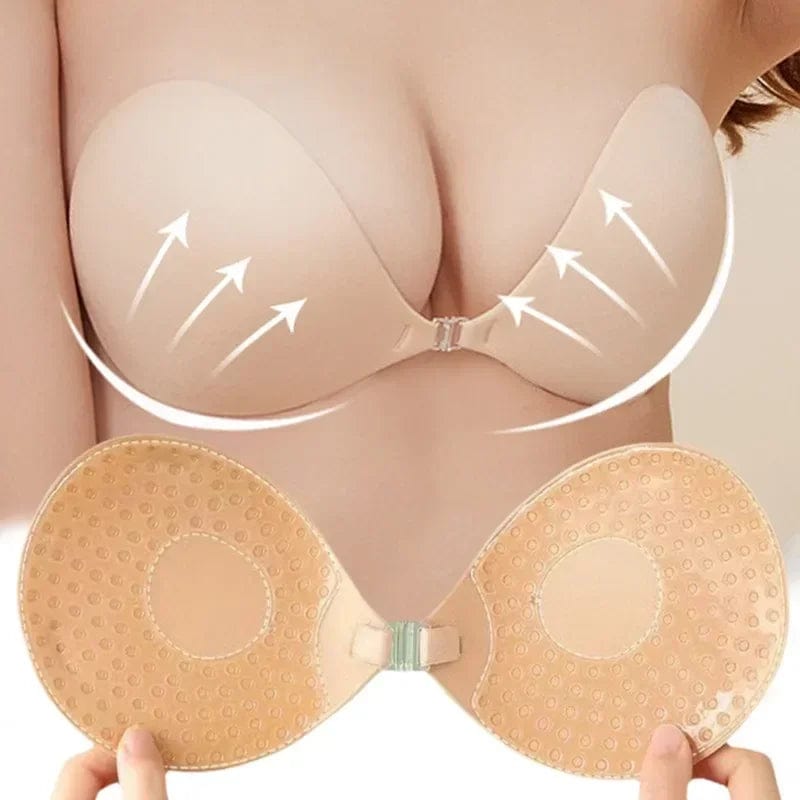 1/2Pc Women Invisible Push up Bra Backless Strapless Bra Seamless Front Closure Bralette Underwear Self-Adhesive Silicone Sticky