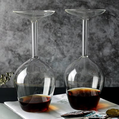 Unique 1Pc 13.5Oz Inverted Wine Glass,Ideal for Spirits & Cocktails, Home Bar and Restaurant ,Enhance Your Beverage Experience