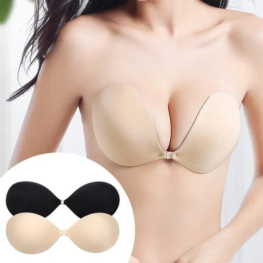 1/2Pc Women Invisible Push up Bra Backless Strapless Bra Seamless Front Closure Bralette Underwear Self-Adhesive Silicone Sticky