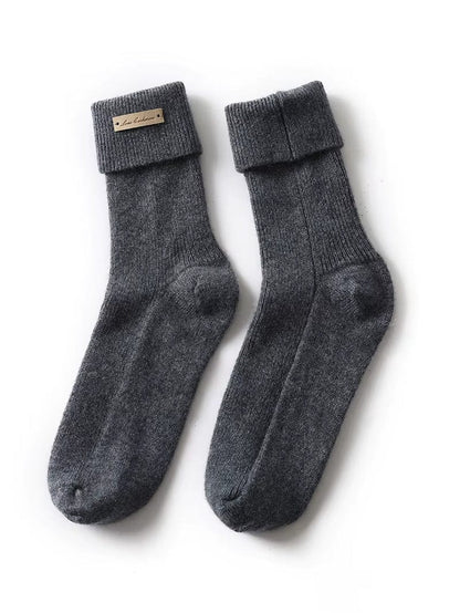100% Pure Cashmere Lounge Socks Winter Women'S Knitted Home Hospital Warm Sleep Soft Mid-Calf Sock Luxurious Christmas Non Slip