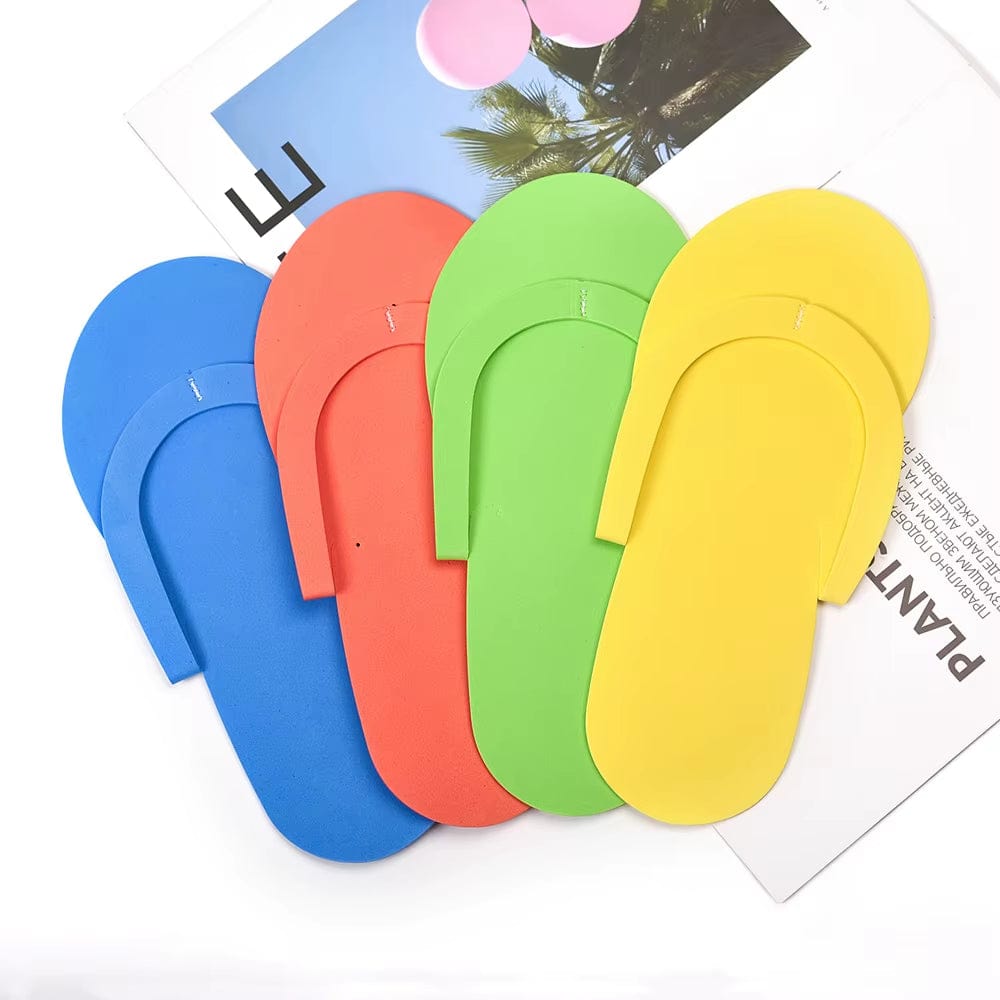 12 Pairs Eva Disposable Pedicure Slippers Foam Pedicure Sandals Spa Pedicure Flip Flops Pedicure Shoes for Women Salon Nail Spa