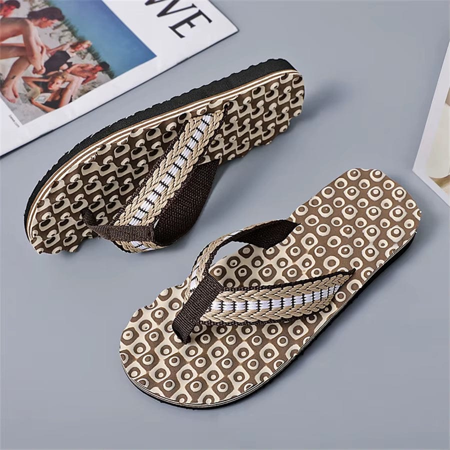 2025 Summer Men Flip Flops New Men'S Shoes Slippers Man Camouflage Fish Spine Sandals Fashion Interior Comfort Beach Garden Shoe