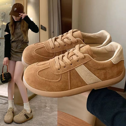 Autumn New Fashion Trend Women'S Casual Shoes College Style Wide Toe Soft Comfortable Flat Shoes Outdoor Casual Sports Shoes