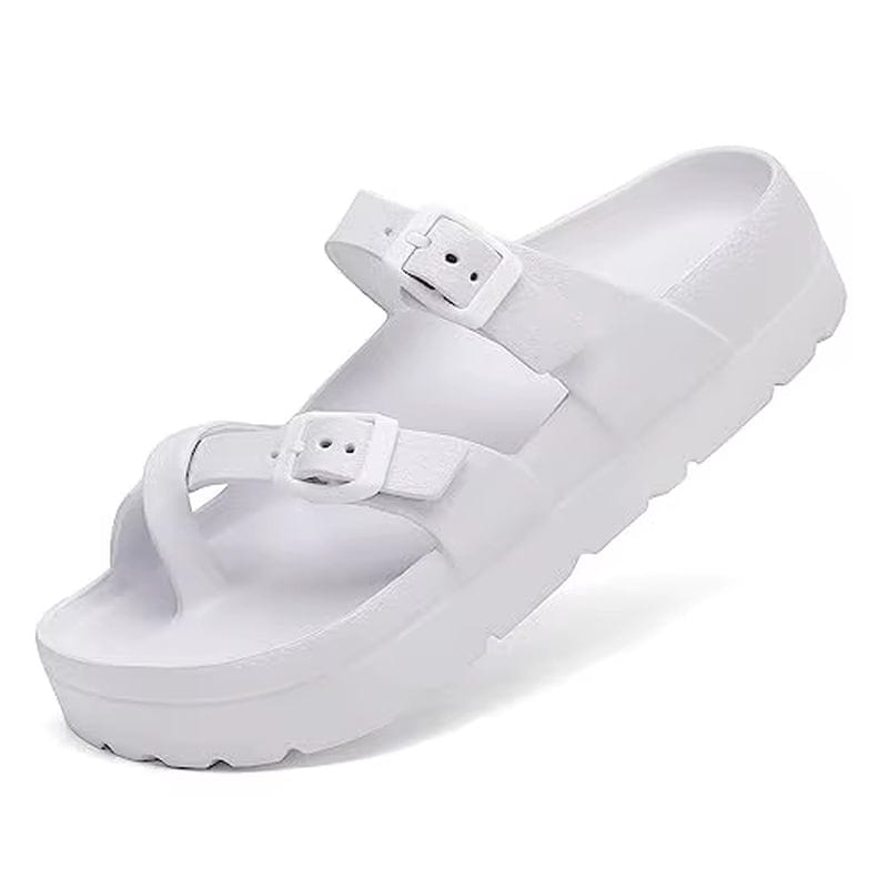 2025 Women'S Platform Sandals with Arch Support Lightweight Slip on Slides Summer Beach Sandals with Adjustable Buckle