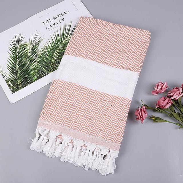 Turkish Sports™ Sauna & Beach Towel - Extra Large Terry Cloth with Tassel