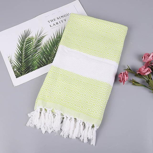 Turkish Sports™ Sauna & Beach Towel - Extra Large Terry Cloth with Tassel