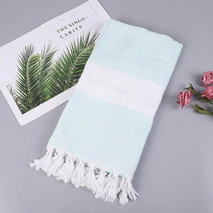 Turkish Sports™ Sauna & Beach Towel - Extra Large Terry Cloth with Tassel