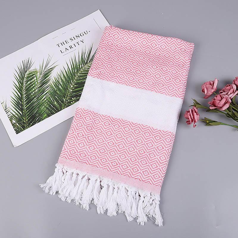 Turkish Sports™ Sauna & Beach Towel - Extra Large Terry Cloth with Tassel