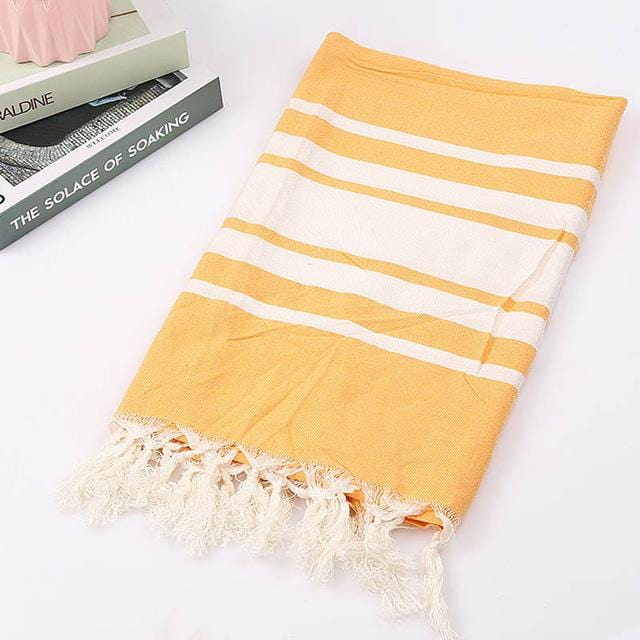 Turkish Sports™ Sauna & Beach Towel - Extra Large Terry Cloth with Tassel