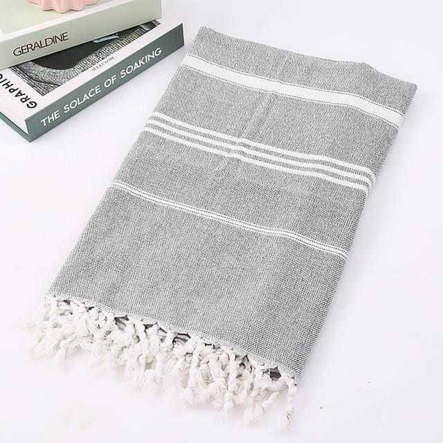 Turkish Sports™ Sauna & Beach Towel - Extra Large Terry Cloth with Tassel