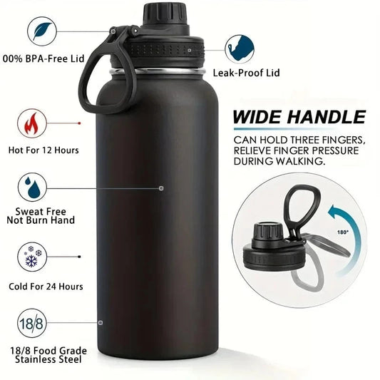 HydraVault™ 32oz Insulated Steel Flask – Stay Hot or Cold for Hours, Wherever You Go!