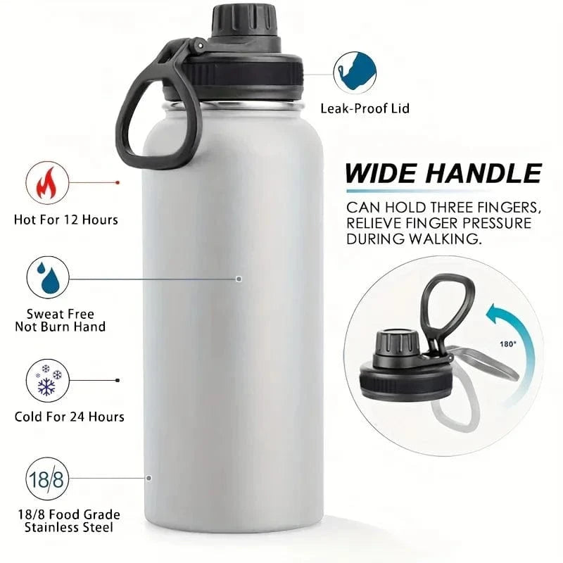 HydraVault™ 32oz Insulated Steel Flask – Stay Hot or Cold for Hours, Wherever You Go!