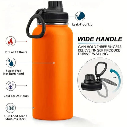 HydraVault™ 32oz Insulated Steel Flask – Stay Hot or Cold for Hours, Wherever You Go!