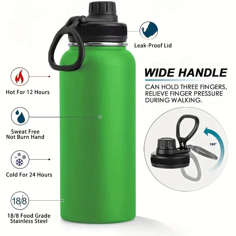 HydraVault™ 32oz Insulated Steel Flask – Stay Hot or Cold for Hours, Wherever You Go!