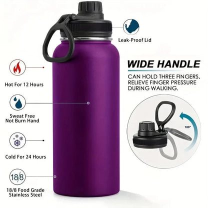 HydraVault™ 32oz Insulated Steel Flask – Stay Hot or Cold for Hours, Wherever You Go!