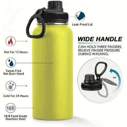 HydraVault™ 32oz Insulated Steel Flask – Stay Hot or Cold for Hours, Wherever You Go!