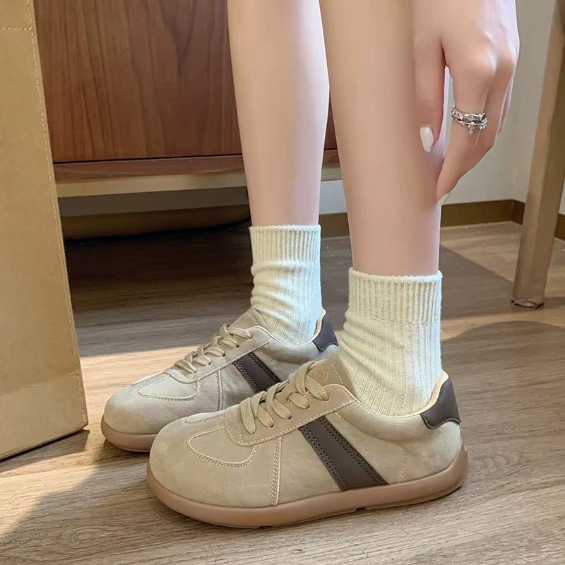 Autumn New Fashion Trend Women'S Casual Shoes College Style Wide Toe Soft Comfortable Flat Shoes Outdoor Casual Sports Shoes