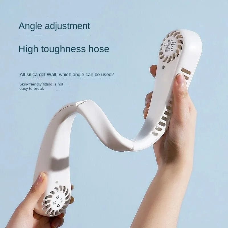 2025 Long Endur New Mini Neck Mounted Fan Portable Bladeless Neck Rechargeable Air Cooler 3 Speed Mini Summer Sports Fan Outdoor