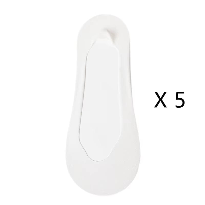 5 Pairs/ Lot Woman Socks New Summer Ultrathin Solid Color Invisible No Show Socks Set Breathable Anti-Slip Socks Slippers Casual