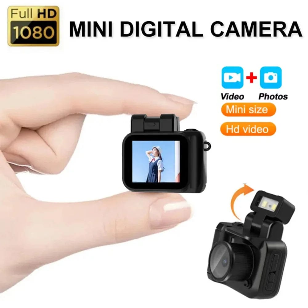 Y4000 1080P HD Mini Camera with LCD Screen Flash Lamp Battery Dock Portable Video Recorder Retro Ultra Compact Small Camcorder