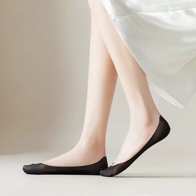 5 Pairs/ Lot Woman Socks New Summer Ultrathin Solid Color Invisible No Show Socks Set Breathable Anti-Slip Socks Slippers Casual