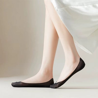 5 Pairs/ Lot Woman Socks New Summer Ultrathin Solid Color Invisible No Show Socks Set Breathable Anti-Slip Socks Slippers Casual