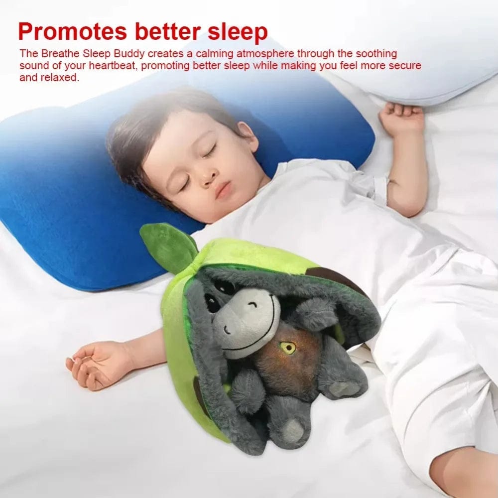 Creative 12.6Inch Luminous Breathing Doll Plush Strawberry Breathing Stuffed Doll Soft Donkey Baby Sleeping Toys Kids