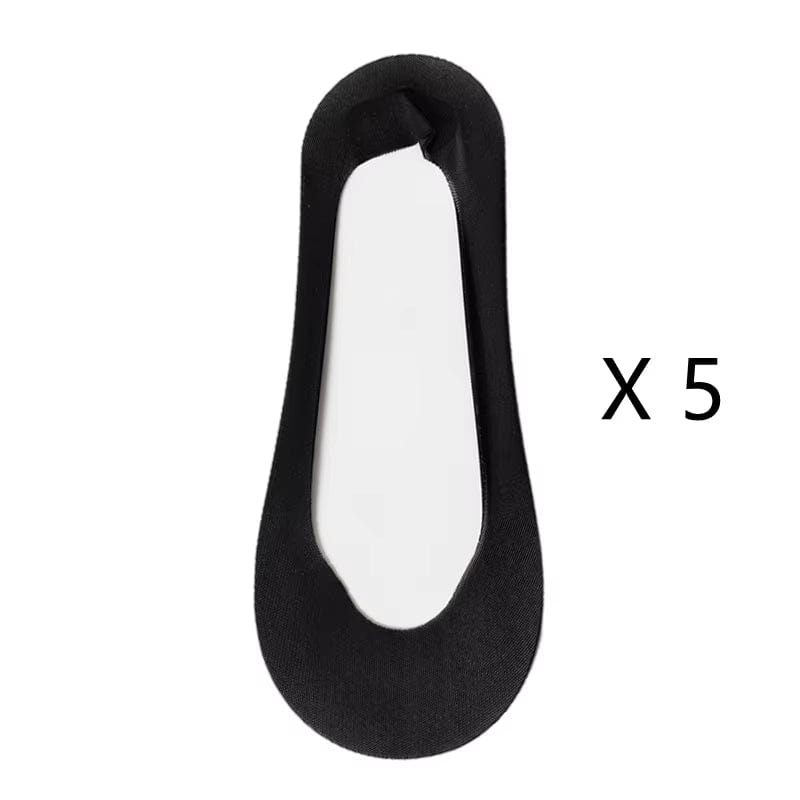 5 Pairs/ Lot Woman Socks New Summer Ultrathin Solid Color Invisible No Show Socks Set Breathable Anti-Slip Socks Slippers Casual