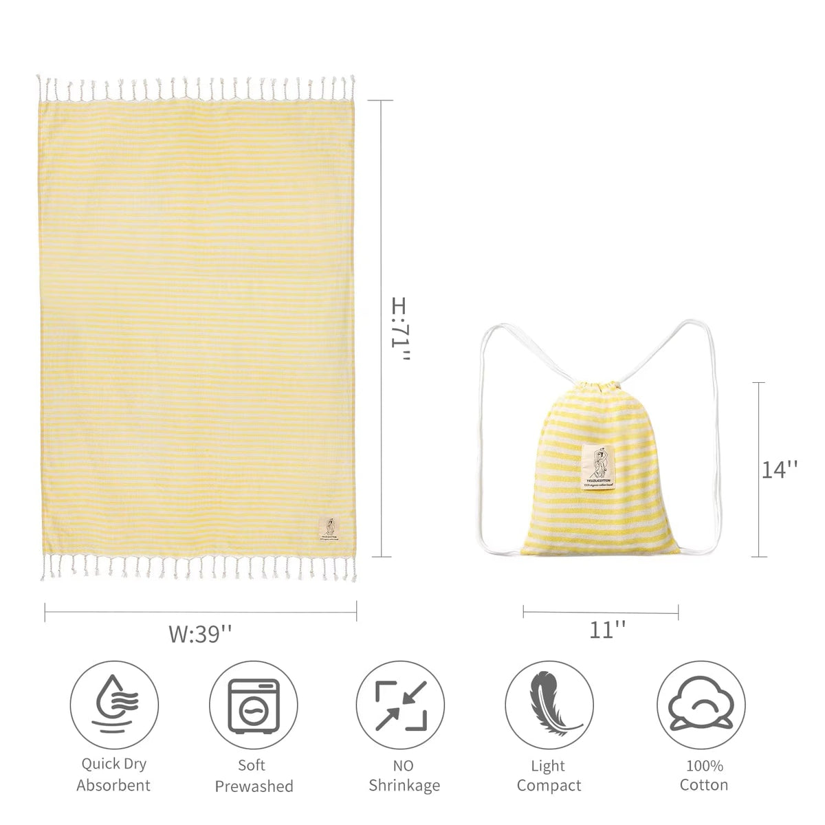 YEUZLICOTTON Hot Sale Luxury Striped Tassel 100% Cotton Sauna Spa Bath Towel for Home 100*180CM Travel Turkish Large Beach Towel