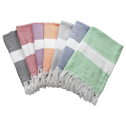 Turkish Sports™ Sauna & Beach Towel - Extra Large Terry Cloth with Tassel